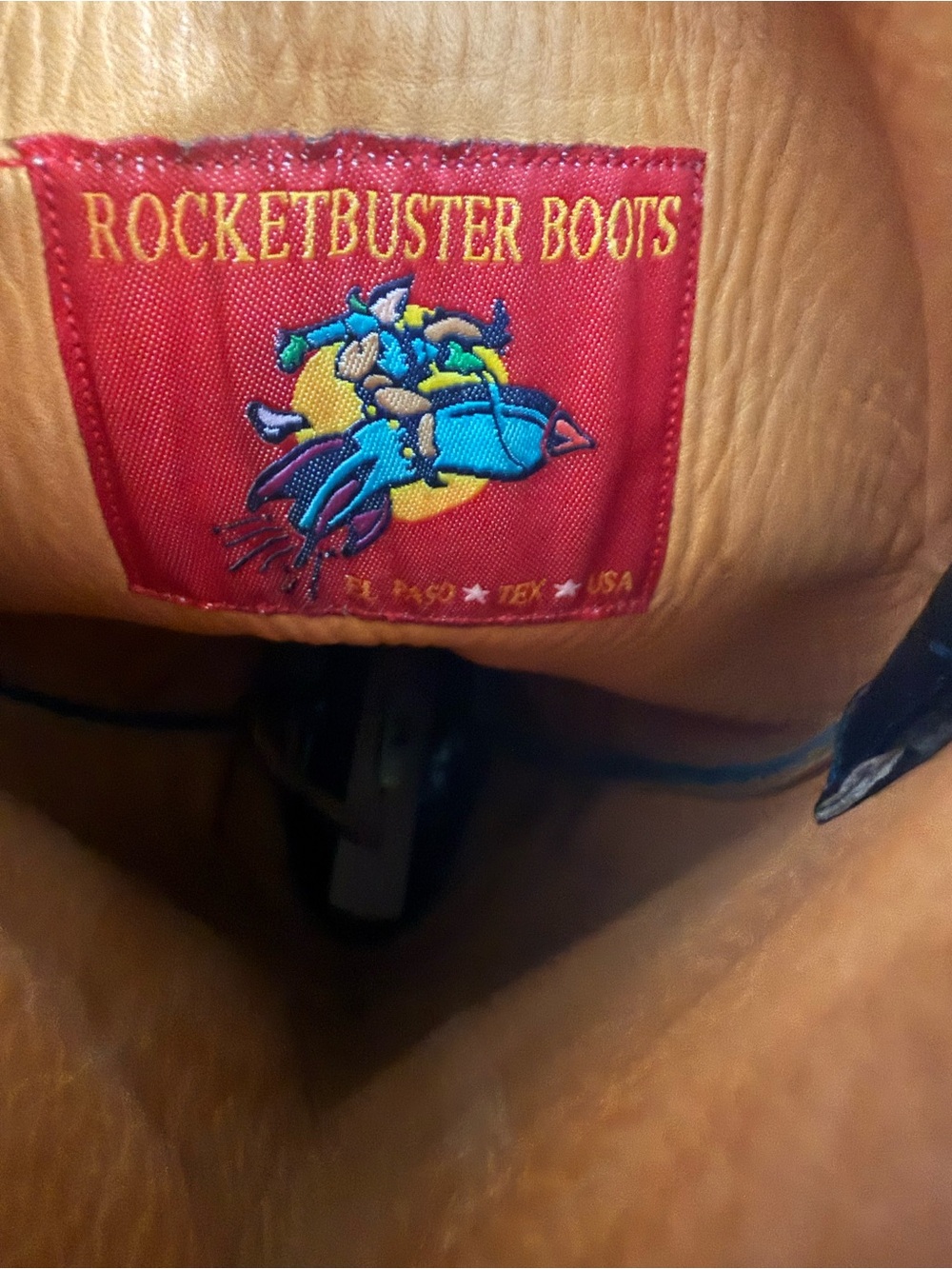 Rocketbuster Classic Black Leather Western Boots